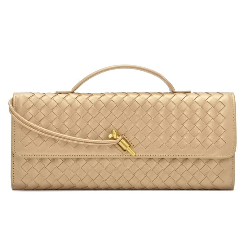 Trendy Woven Evening Clutch Purse for Women PU Leather Underarm Shoulder Handbag, Elegant Satchel Crossbody Purse Dates & Daily Outings (Elegant Woven Texture)