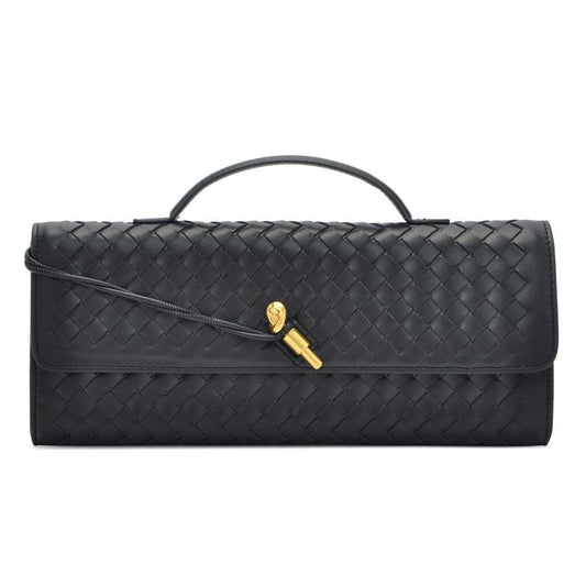 Trendy Woven Evening Clutch Purse for Women PU Leather Underarm Shoulder Handbag, Elegant Satchel Crossbody Purse Dates & Daily Outings (Elegant Woven Texture)