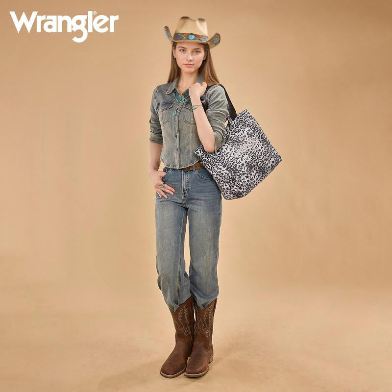 Wrangler Large Tote Bag for Women Casual Designer Shoulder Bag Handbag for Travel Work Gym
