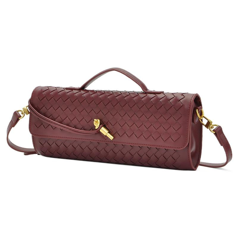 Trendy Woven Evening Clutch Purse for Women PU Leather Underarm Shoulder Handbag, Elegant Satchel Crossbody Purse Dates & Daily Outings (Elegant Woven Texture)