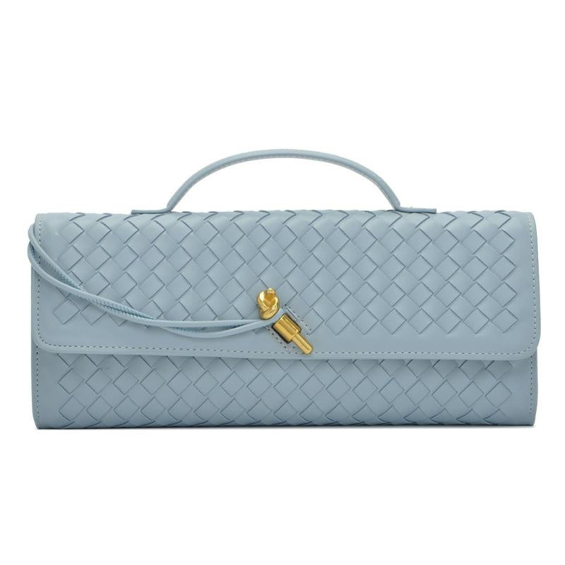 Trendy Woven Evening Clutch Purse for Women PU Leather Underarm Shoulder Handbag, Elegant Satchel Crossbody Purse Dates & Daily Outings (Elegant Woven Texture)