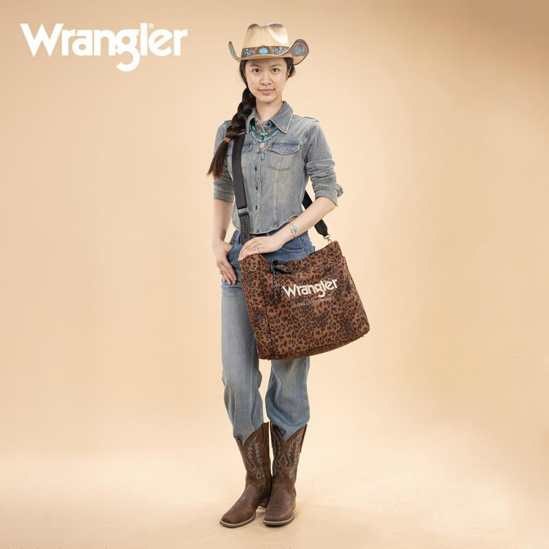 Wrangler Large Tote Bag for Women Casual Designer Shoulder Bag Handbag for Travel Work Gym