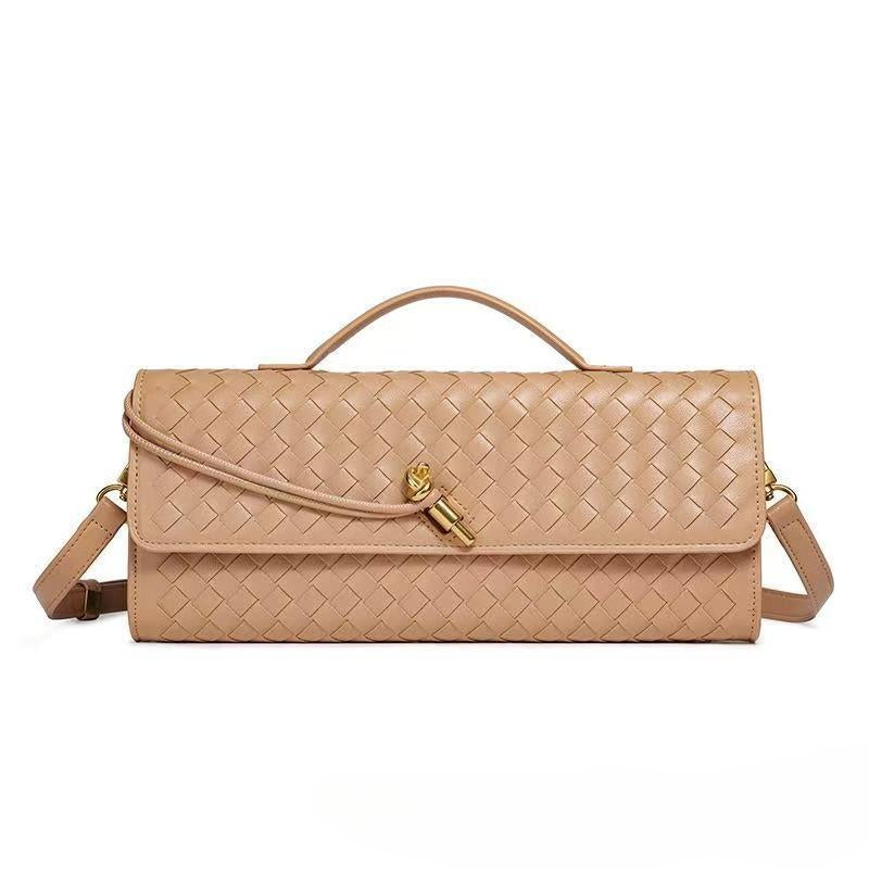 Trendy Woven Evening Clutch Purse for Women PU Leather Underarm Shoulder Handbag, Elegant Satchel Crossbody Purse Dates & Daily Outings (Elegant Woven Texture)