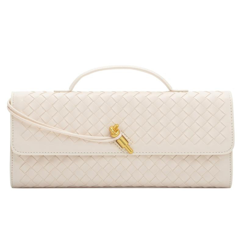 Trendy Woven Evening Clutch Purse for Women PU Leather Underarm Shoulder Handbag, Elegant Satchel Crossbody Purse Dates & Daily Outings (Elegant Woven Texture)